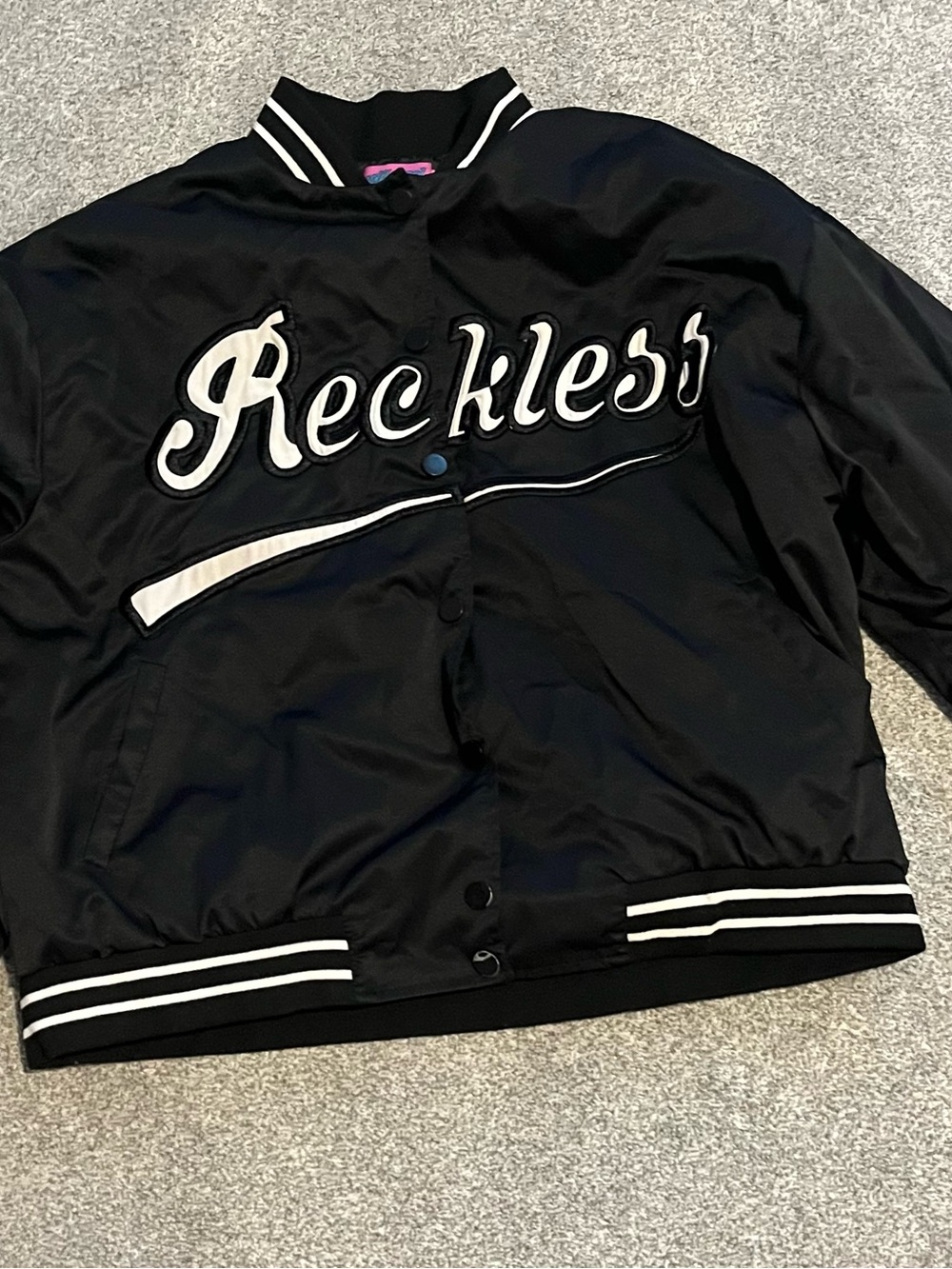 Black Varsity Jacket EDIKTED with White Trim